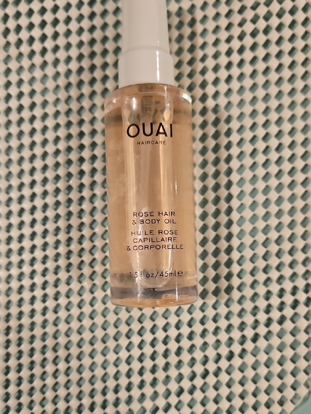 OUAI Rose Hair & Body Oil — Clear Light Gold Bottle with White Cap